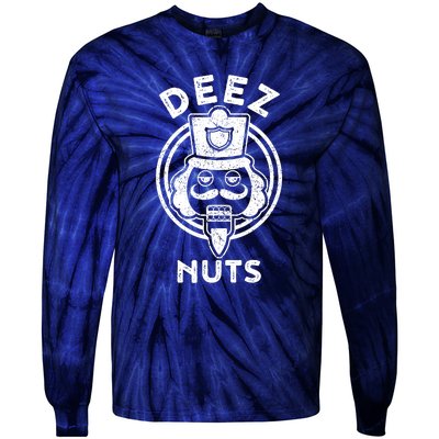 Christmas Deez Nuts Nutcracker Funny Tie-Dye Long Sleeve Shirt