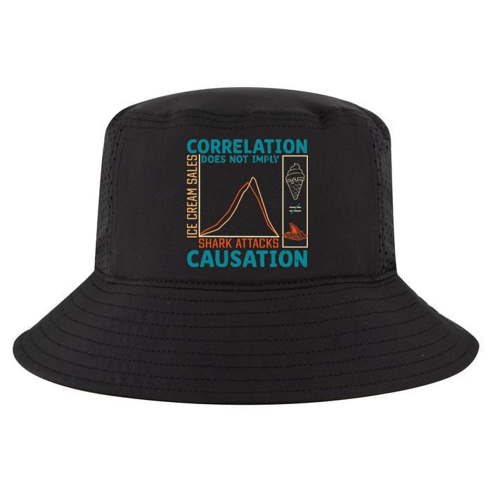 Correlation Does Not Imply Causation Shark Attacks Ice Cool Comfort Performance Bucket Hat