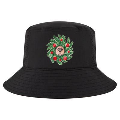 Cute Dog Nose Christmas Wreath Christmas Dog Mom Dog Lover Cool Comfort Performance Bucket Hat