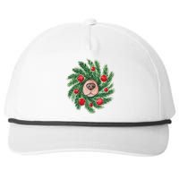 Cute Dog Nose Christmas Wreath Christmas Dog Mom Dog Lover Snapback Five-Panel Rope Hat