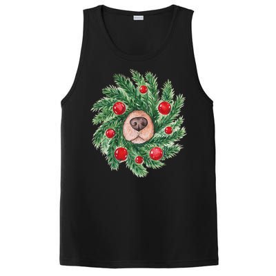 Cute Dog Nose Christmas Wreath Christmas Dog Mom Dog Lover PosiCharge Competitor Tank