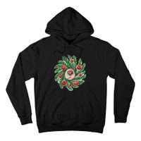 Cute Dog Nose Christmas Wreath Christmas Dog Mom Dog Lover Tall Hoodie