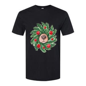 Cute Dog Nose Christmas Wreath Christmas Dog Mom Dog Lover Softstyle CVC T-Shirt