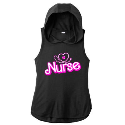 Cute Doll Nurse Ladies PosiCharge Tri-Blend Wicking Draft Hoodie Tank