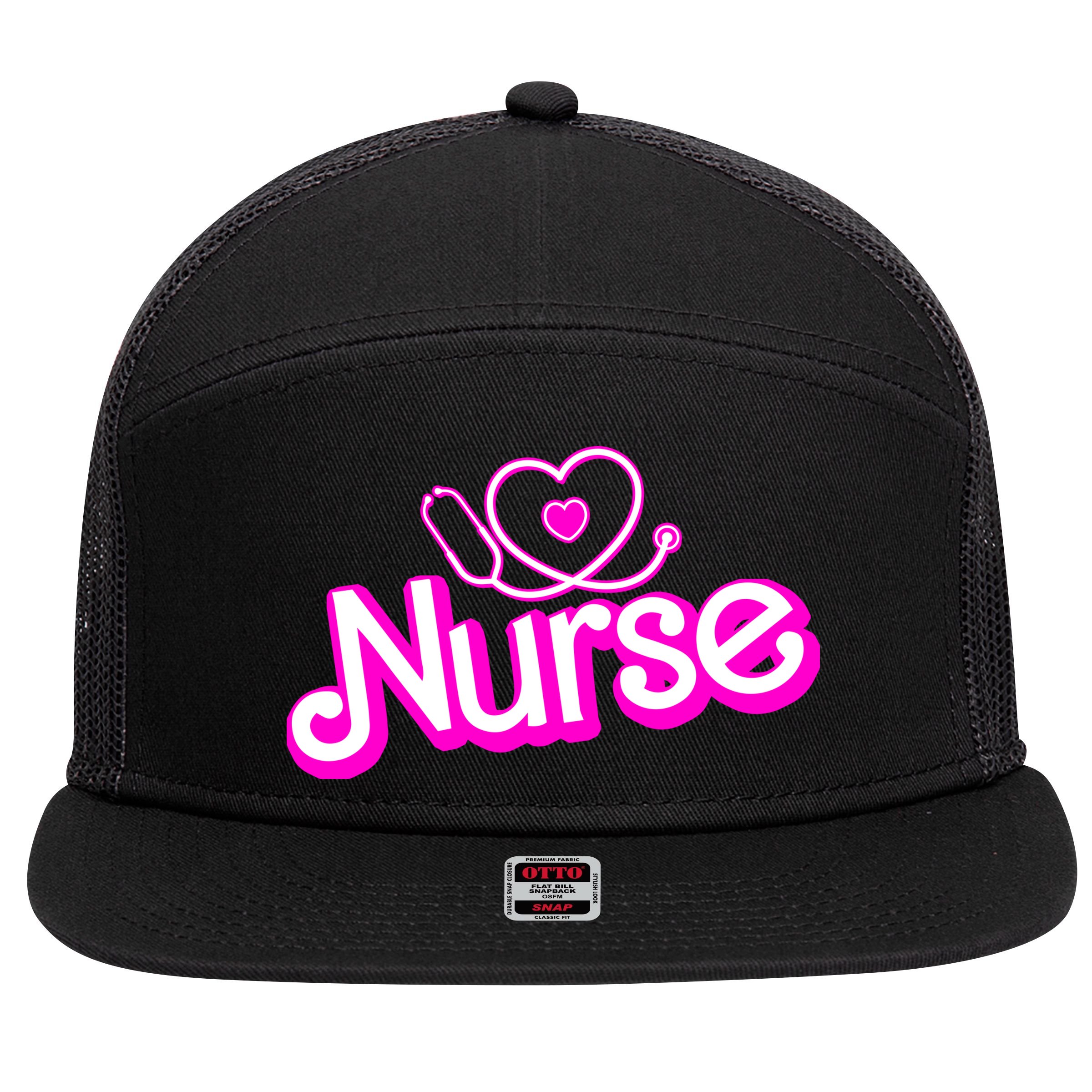 Cute Doll Nurse 7 Panel Mesh Trucker Snapback Hat