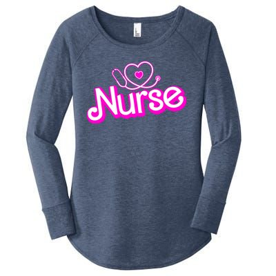 Cute Doll Nurse Women's Perfect Tri Tunic Long Sleeve Shirt