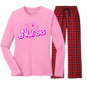 Cute Doll Nurse Women's Long Sleeve Flannel Pajama Set 