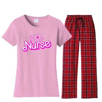 Cute Doll Nurse Women's Flannel Pajama Set