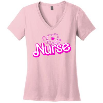 Cute Doll Nurse Women's V-Neck T-Shirt