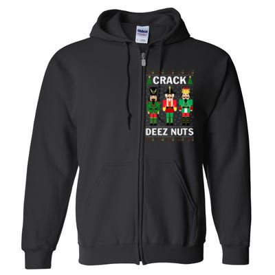 Crack Deez Nuts Funny Christmas Full Zip Hoodie