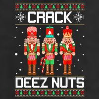 Crack Deez Nuts Ugly Christmas Sweater Xmas Nutcracker 7 Panel Mesh Trucker Snapback Hat