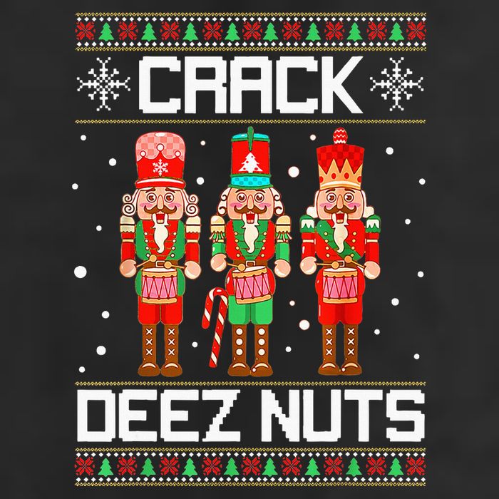 Crack Deez Nuts Ugly Christmas Sweater Xmas Nutcracker 7 Panel Mesh Trucker Snapback Hat