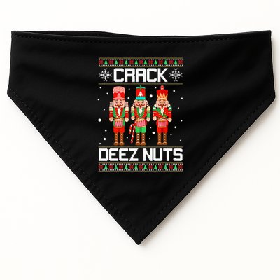 Crack Deez Nuts Ugly Christmas Sweater Xmas Nutcracker USA-Made Doggie Bandana