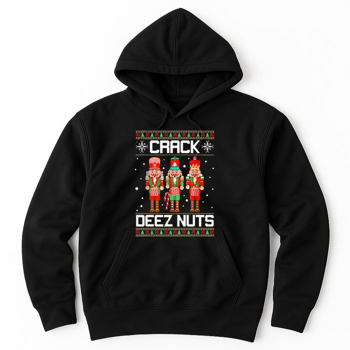 Crack Deez Nuts Ugly Christmas Sweater Xmas Nutcracker Hoodie