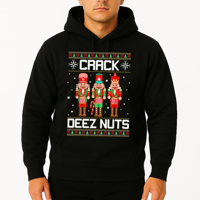Crack Deez Nuts Ugly Christmas Sweater Xmas Nutcracker Hoodie