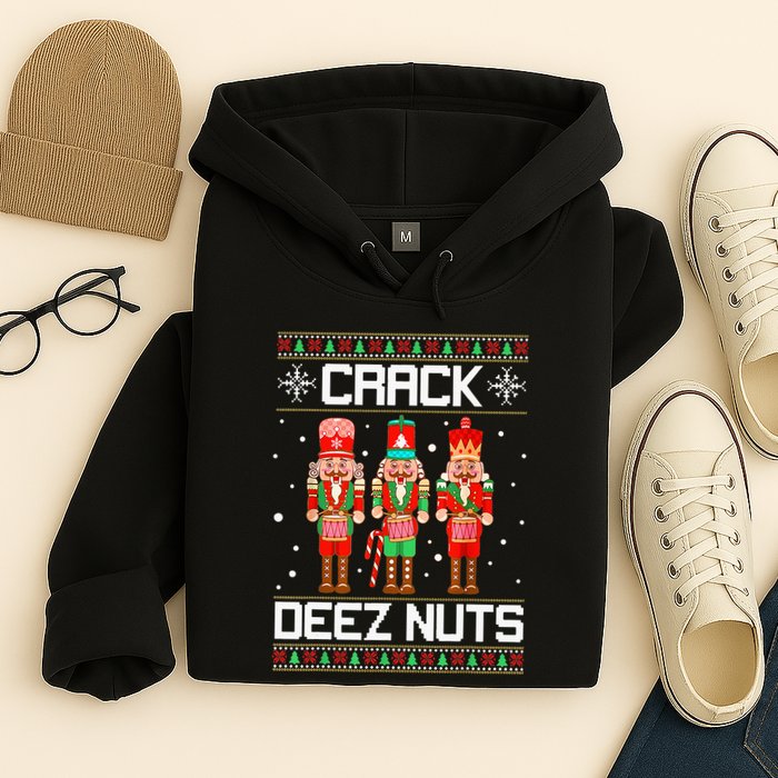 Crack Deez Nuts Ugly Christmas Sweater Xmas Nutcracker Hoodie