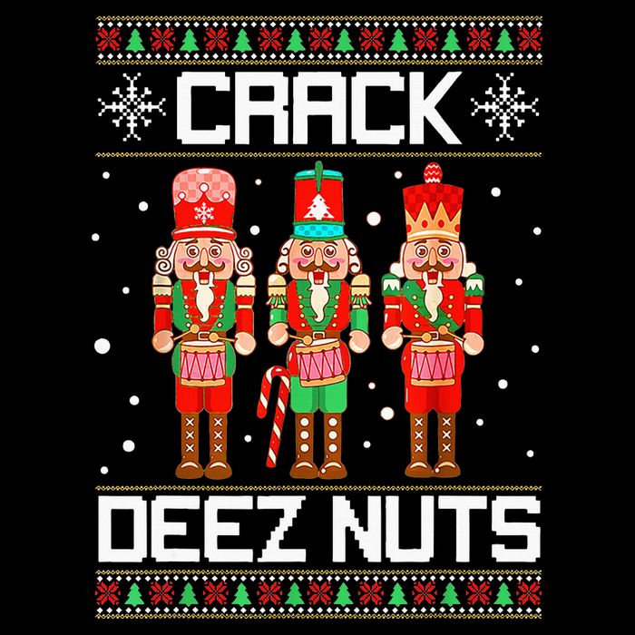 Crack Deez Nuts Ugly Christmas Sweater Xmas Nutcracker Sweatshirt