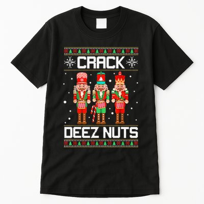 Crack Deez Nuts Ugly Christmas Sweater Xmas Nutcracker Tall T-Shirt