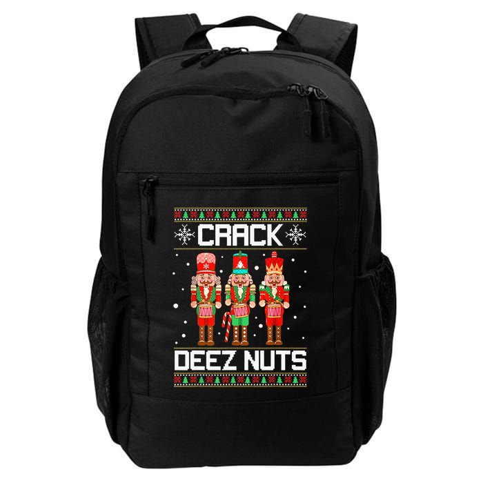 Crack Deez Nuts Ugly Christmas Sweater Xmas Nutcracker Backpack