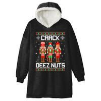 Crack Deez Nuts Ugly Christmas Sweater Xmas Nutcracker Hooded Wearable Blanket
