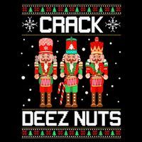 Crack Deez Nuts Ugly Christmas Sweater Xmas Nutcracker Bucket Hat