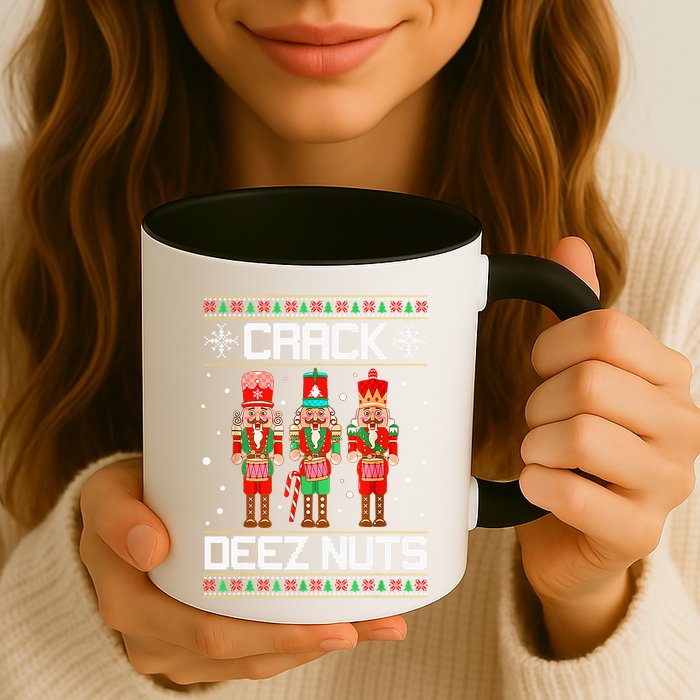 Crack Deez Nuts Ugly Christmas Sweater Xmas Nutcracker Mug