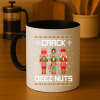 Crack Deez Nuts Ugly Christmas Sweater Xmas Nutcracker Mug