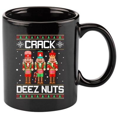 Crack Deez Nuts Ugly Christmas Sweater Xmas Nutcracker 11oz C Handle Ceramic Mug