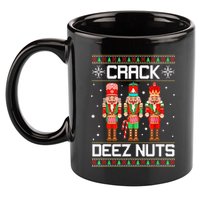 Crack Deez Nuts Ugly Christmas Sweater Xmas Nutcracker 11oz C Handle Ceramic Mug
