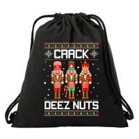 Crack Deez Nuts Ugly Christmas Sweater Xmas Nutcracker Drawstring Bag
