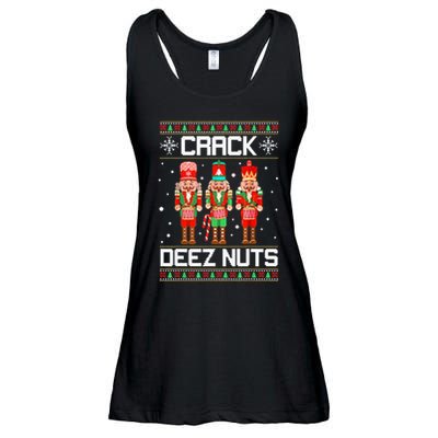 Crack Deez Nuts Ugly Christmas Sweater Xmas Nutcracker Ladies Essential Flowy Tank