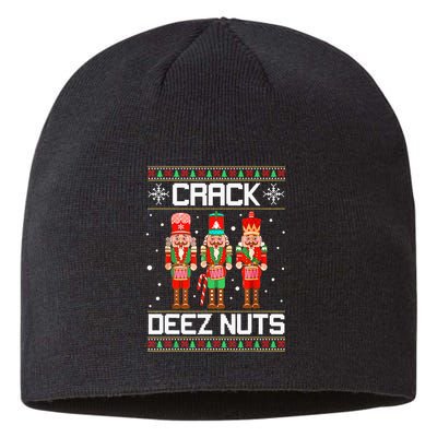 Crack Deez Nuts Ugly Christmas Sweater Xmas Nutcracker Sustainable Beanie