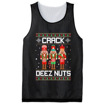 Crack Deez Nuts Ugly Christmas Sweater Xmas Nutcracker Mesh Reversible Basketball Jersey Tank