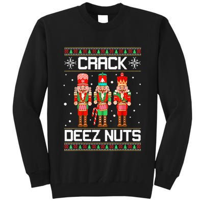 Crack Deez Nuts Ugly Christmas Sweater Xmas Nutcracker Tall Sweatshirt