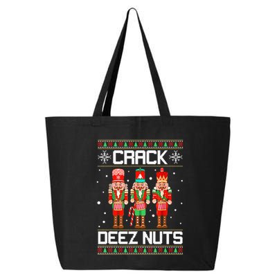 Crack Deez Nuts Ugly Christmas Sweater Xmas Nutcracker 25L Jumbo Tote