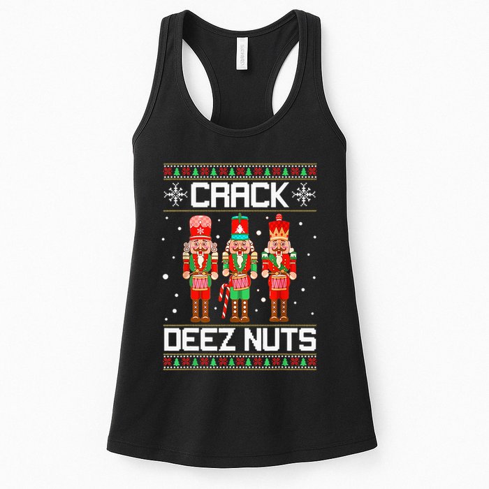 Crack Deez Nuts Ugly Christmas Sweater Xmas Nutcracker Womens Tank Top