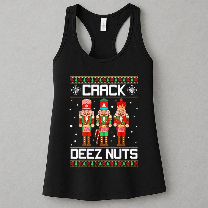 Crack Deez Nuts Ugly Christmas Sweater Xmas Nutcracker Womens Tank Top