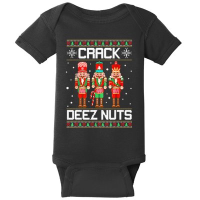 Crack Deez Nuts Ugly Christmas Sweater Xmas Nutcracker Baby Bodysuit