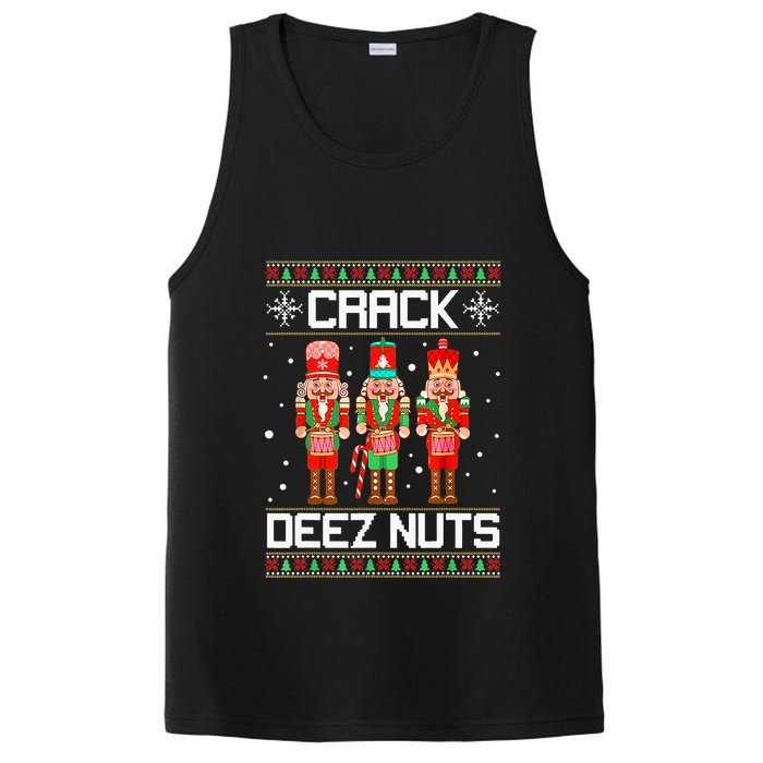 Crack Deez Nuts Ugly Christmas Sweater Xmas Nutcracker PosiCharge Competitor Tank