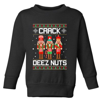 Crack Deez Nuts Ugly Christmas Sweater Xmas Nutcracker Toddler Sweatshirt