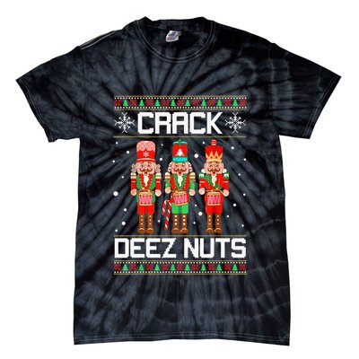 Crack Deez Nuts Ugly Christmas Sweater Xmas Nutcracker Tie-Dye T-Shirt