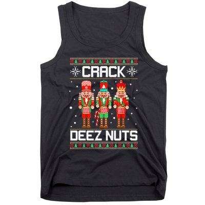 Crack Deez Nuts Ugly Christmas Sweater Xmas Nutcracker Tank Top