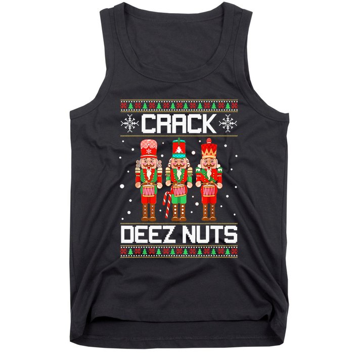 Crack Deez Nuts Ugly Christmas Sweater Xmas Nutcracker Tank Top
