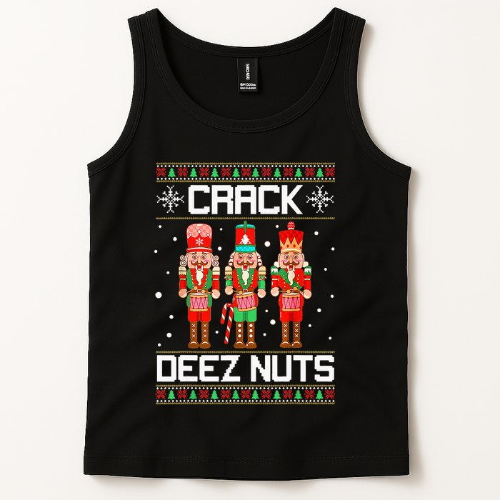 Crack Deez Nuts Ugly Christmas Sweater Xmas Nutcracker Tank Top