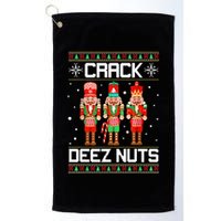 Crack Deez Nuts Ugly Christmas Sweater Xmas Nutcracker Golf Towel