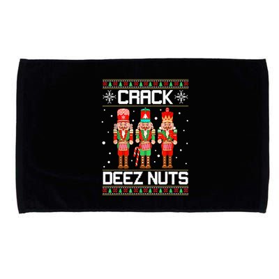 Crack Deez Nuts Ugly Christmas Sweater Xmas Nutcracker Microfiber Hand Towel