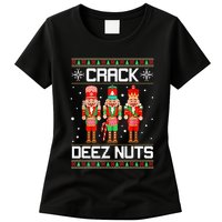 Crack Deez Nuts Ugly Christmas Sweater Xmas Nutcracker Womens T-Shirt