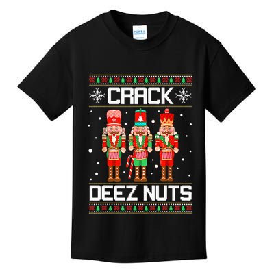 Crack Deez Nuts Ugly Christmas Sweater Xmas Nutcracker Kids T-Shirt