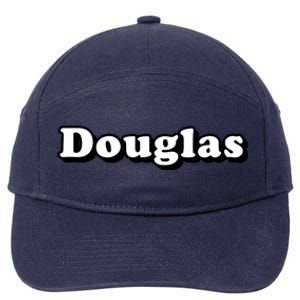 Classic Douglas Name Design Distinct Bold Font 7-Panel Snapback Hat