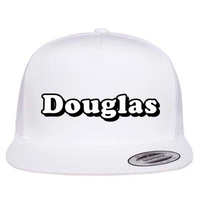 Classic Douglas Name Design Distinct Bold Font Flat Bill Trucker Hat